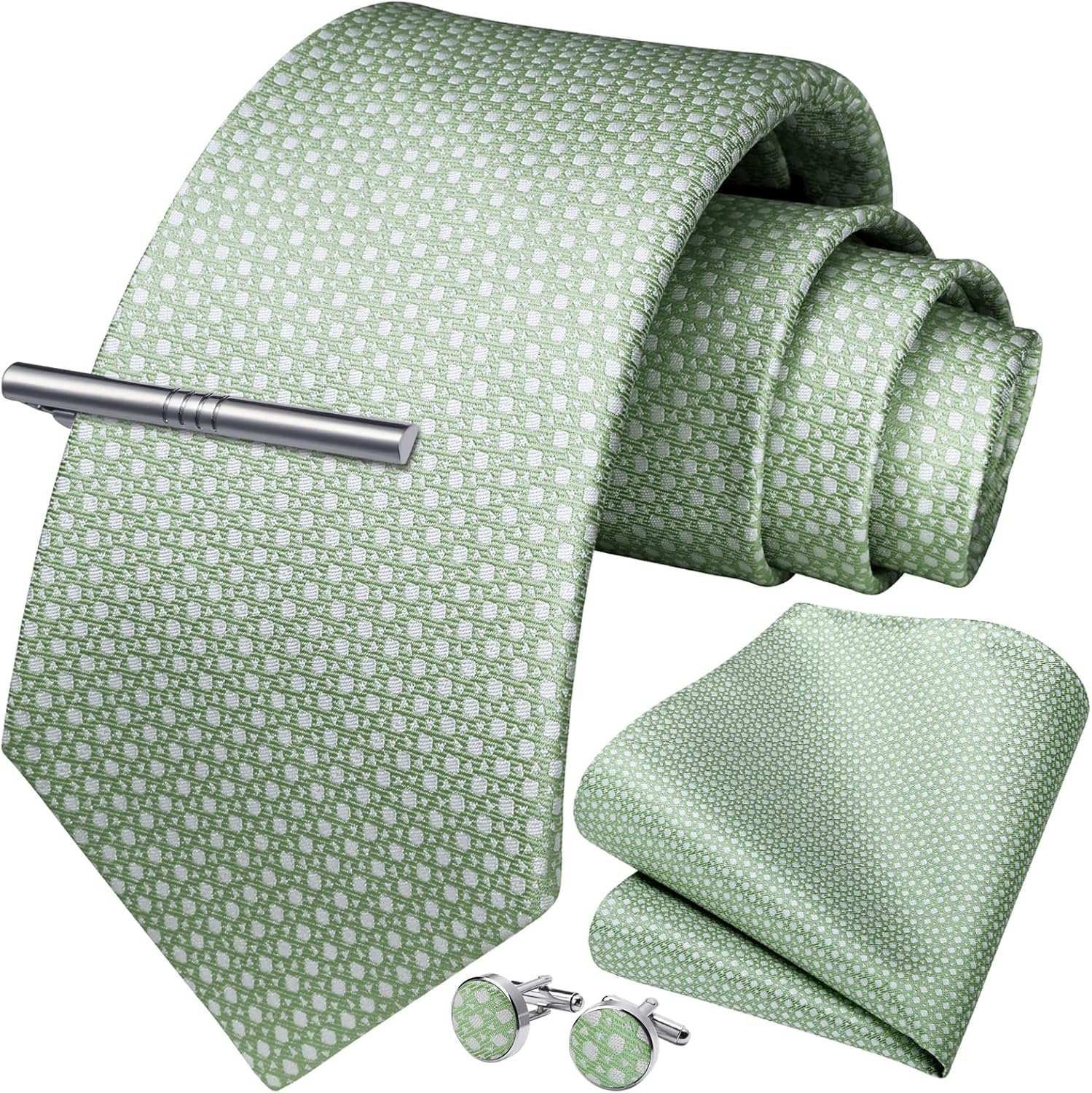 Classic Checkered Tie Set with - مراجعة Pocket Square Set وسعره