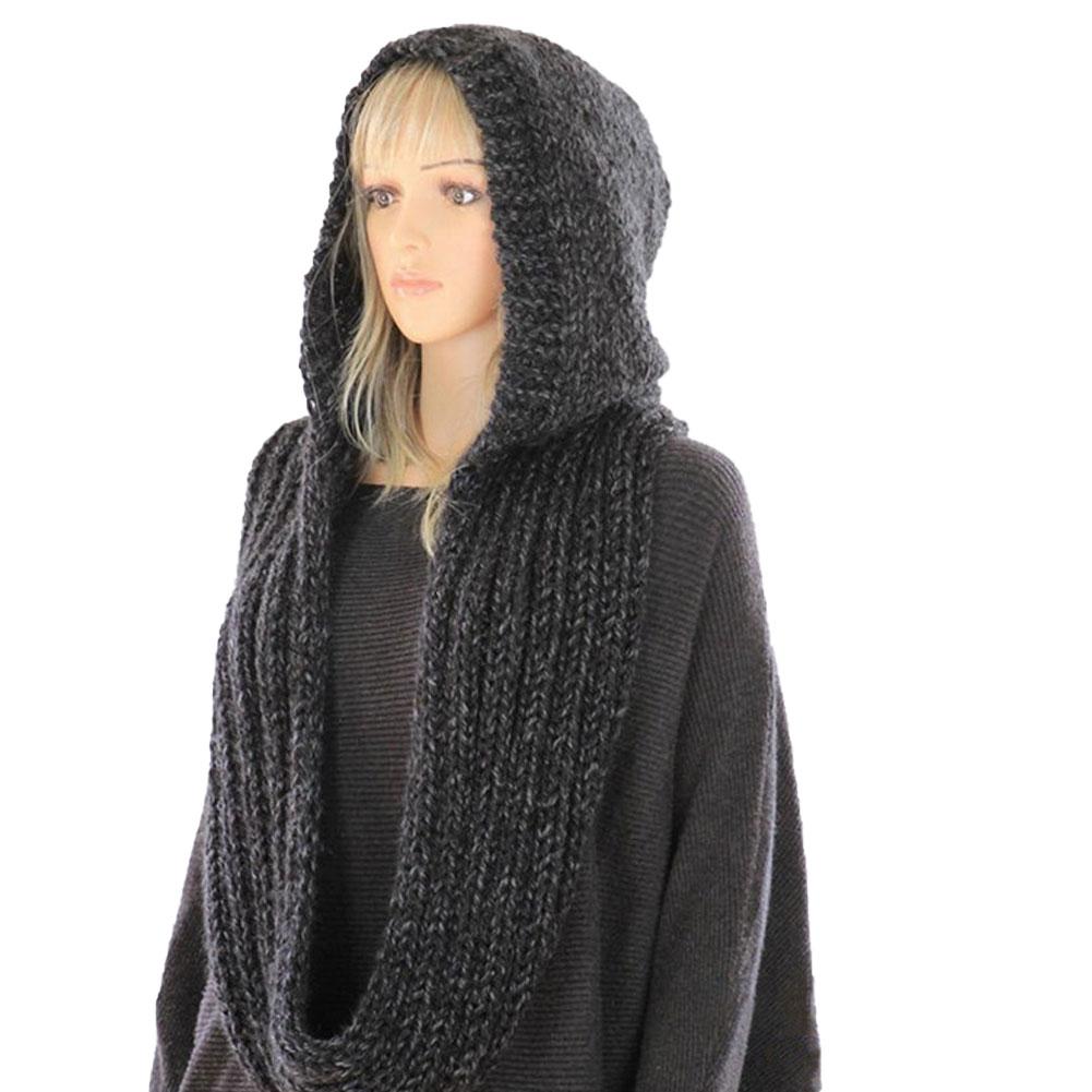 Knitted Hooded Scarf Winter Wo - مراجعة Infinity Scarf Knit وسعره