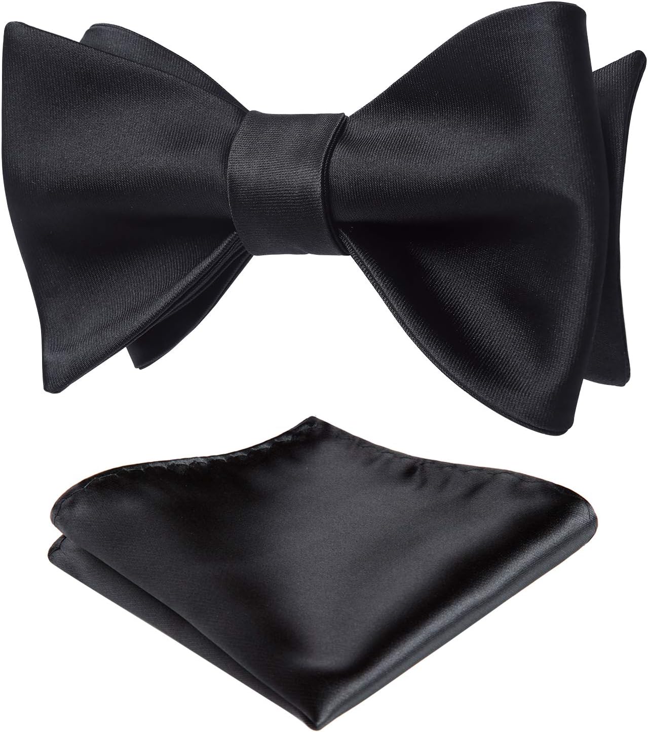 Solid Color Self Tie Bow Tie & - مراجعة Pocket Square Set وسعره