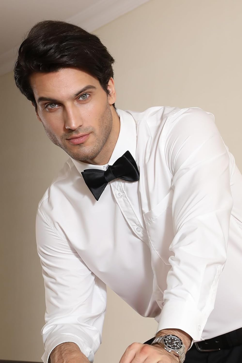 Solid Color Self Tie Bow Tie & - مراجعة Pocket Square Set وسعره
