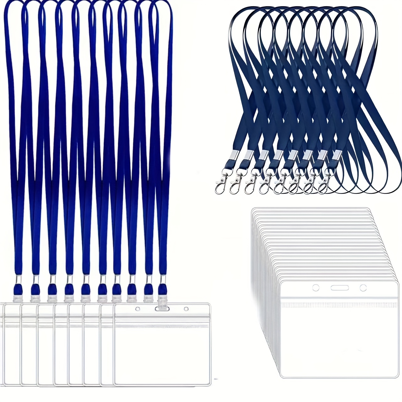 10 sets Transparent PVC ID Car - مراجعة Lanyard Badge Holder وسعره