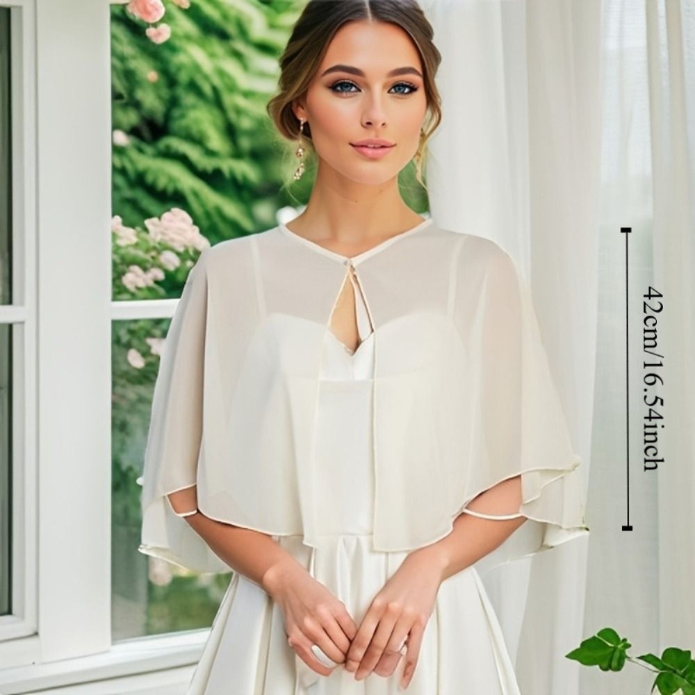Vintage Sheer Chiffon Capelet  - مراجعة Stole Wedding Shawl وسعره