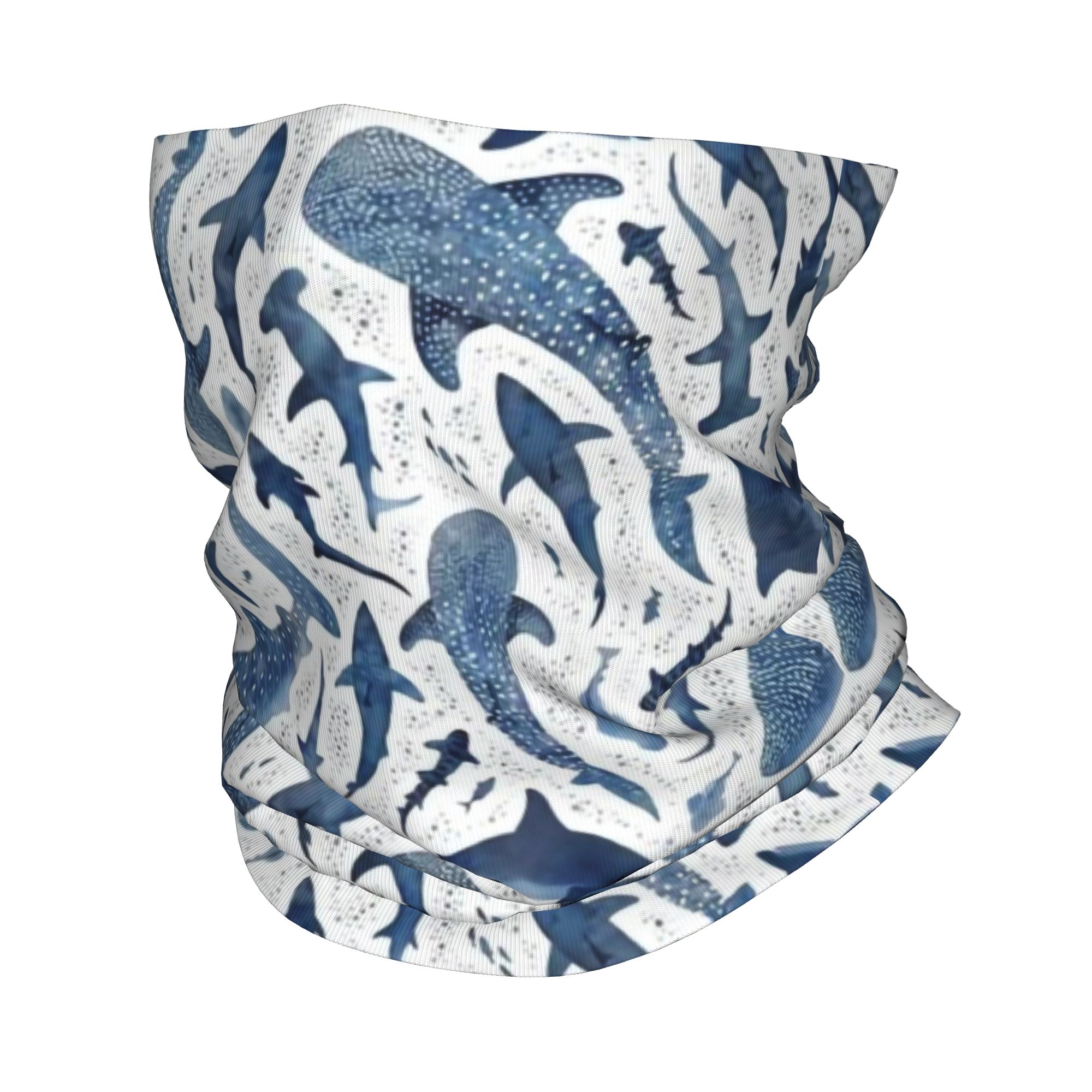Custom Blue Watercolour Shark  - مراجعة Neck Warmer Tube وسعره