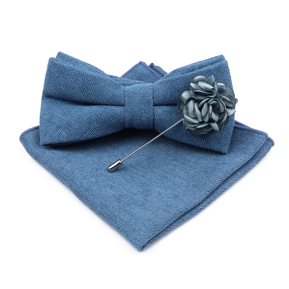 Mens Solid Color Cotton Bowtie - مراجعة Handkerchief Cotton Men وسعره