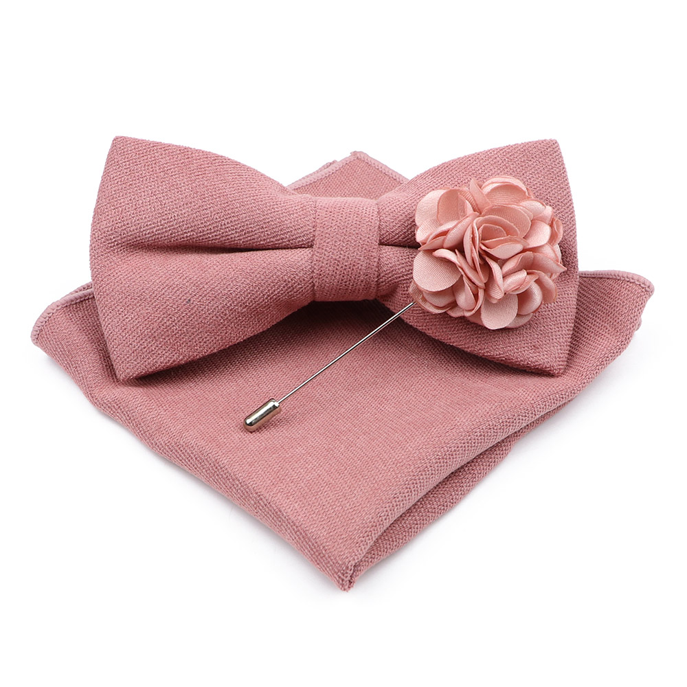 Mens Solid Color Cotton Bowtie - مراجعة Handkerchief Cotton Men وسعره
