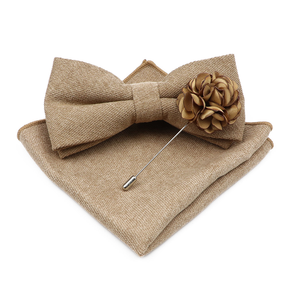 Mens Solid Color Cotton Bowtie - مراجعة Handkerchief Cotton Men وسعره