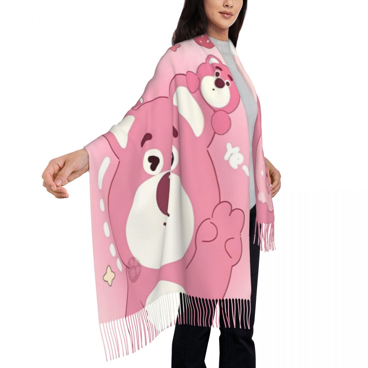 Lotso Pink Bear Women's Scarf  - مراجعة Pashmina Wrap Large وسعره
