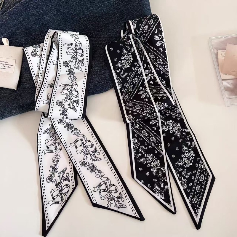 Black White Double Sided Paisl - مراجعة Ascot Neck Scarf وسعره