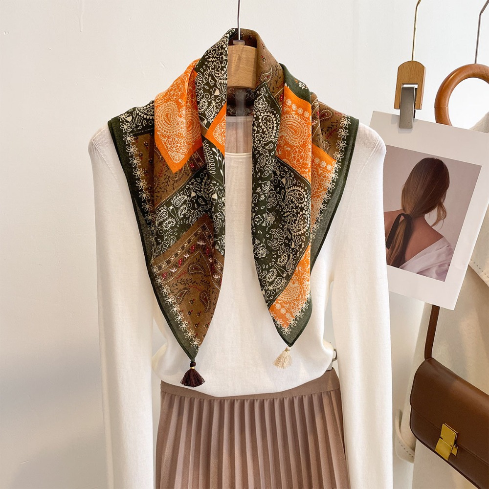 Tassel Scarf Women Square Cott - مراجعة Bandana Cotton وسعره