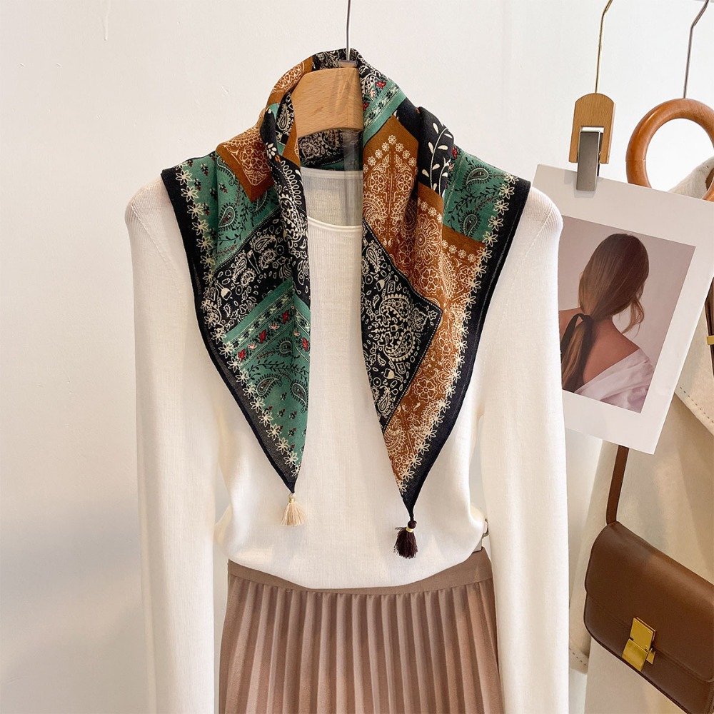 Tassel Scarf Women Square Cott - مراجعة Bandana Cotton وسعره