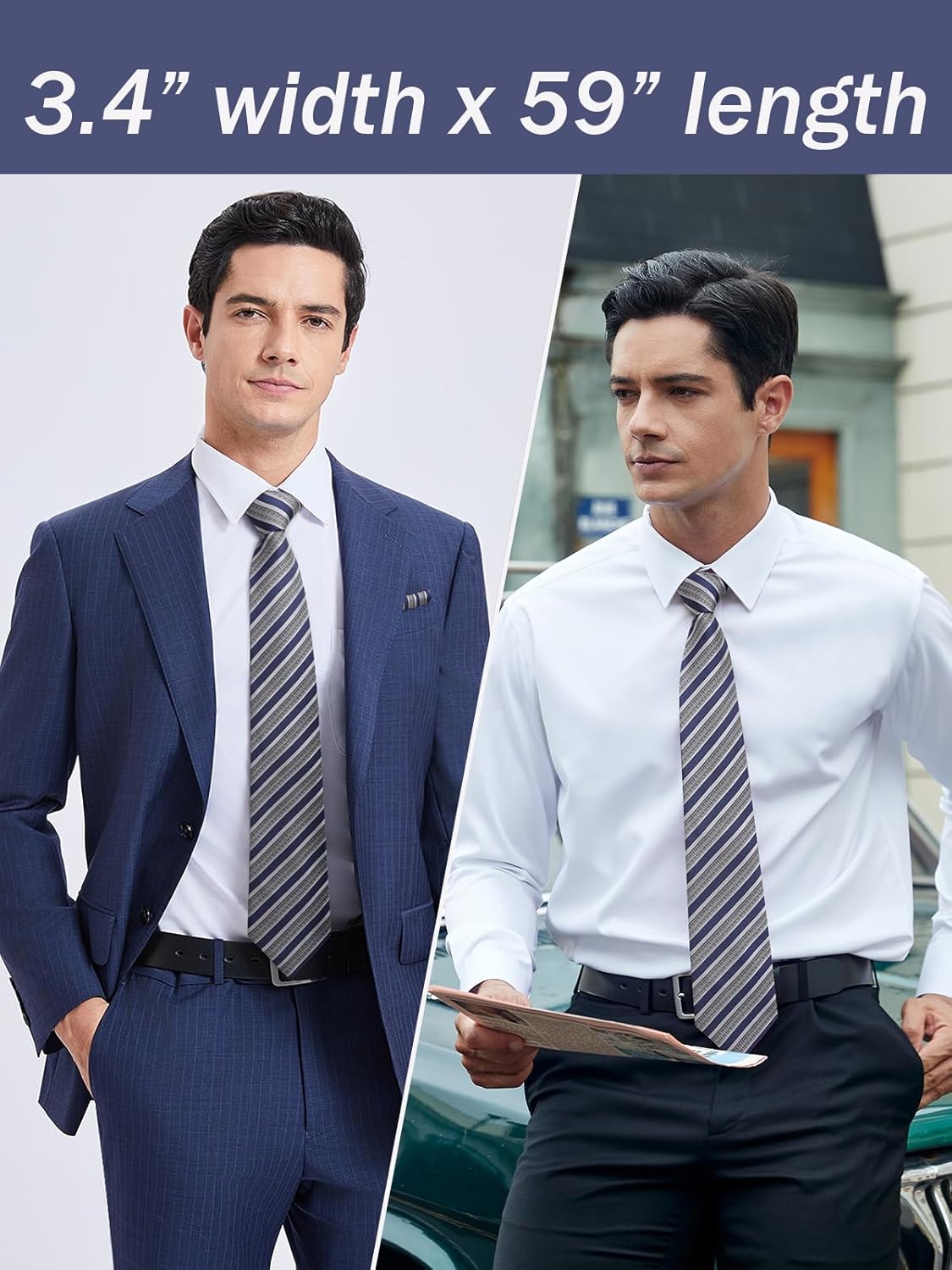 Men's Stripe Tie & Pocket Squa - مراجعة Pocket Square Set وسعره