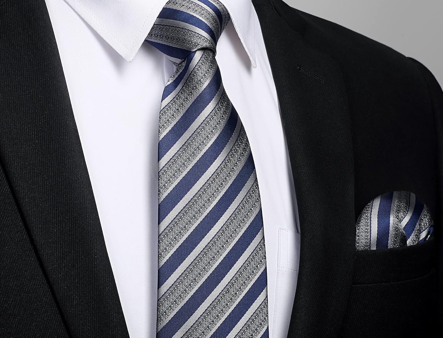 Men's Stripe Tie & Pocket Squa - مراجعة Pocket Square Set وسعره