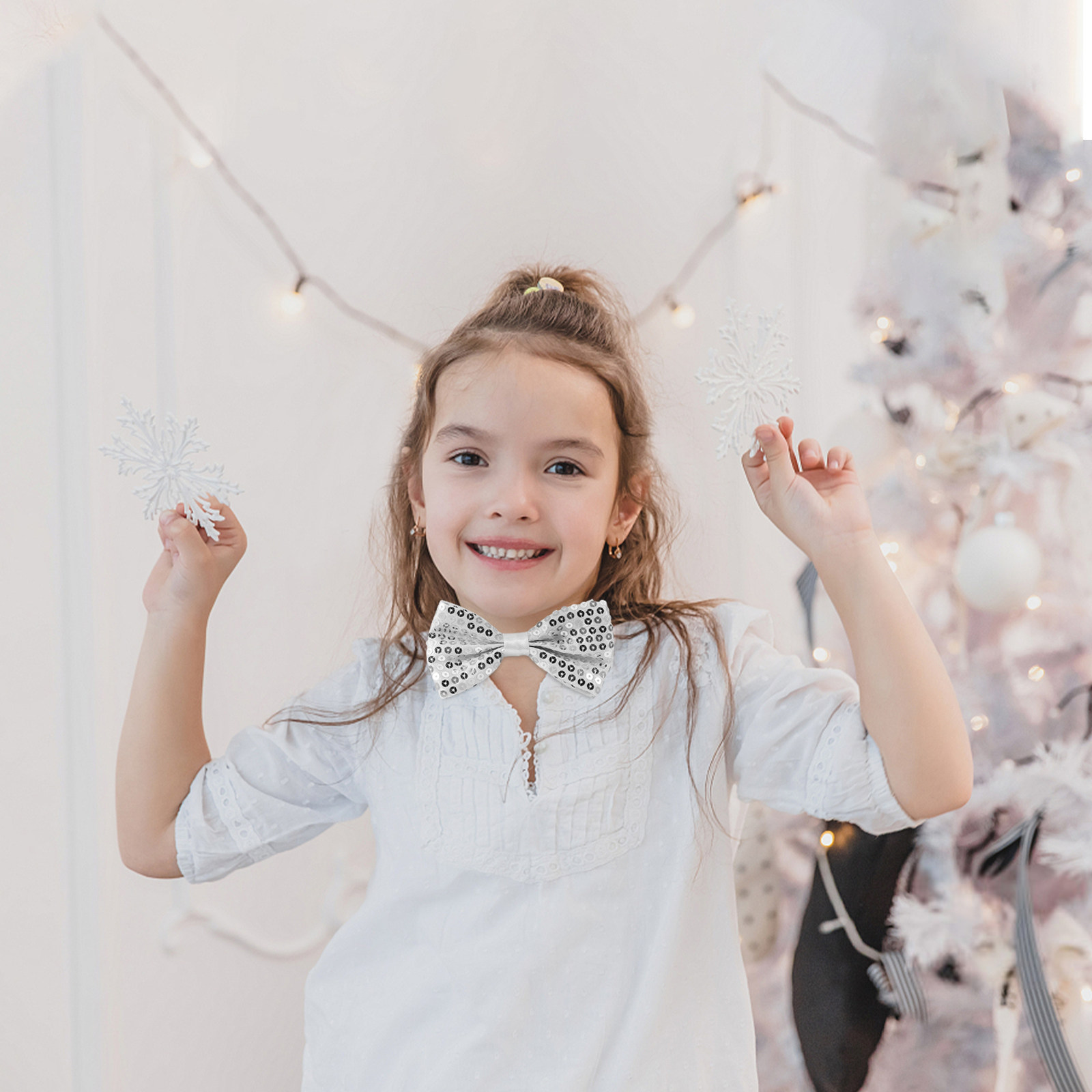 5Pcs Sequin Bow Ties for Kids  - مراجعة Bow Tie Pre Tied وسعره