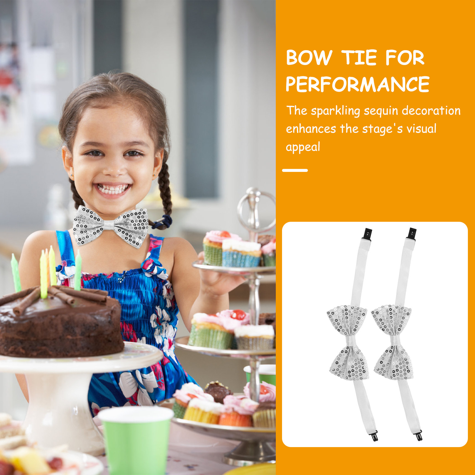 5Pcs Sequin Bow Ties for Kids  - مراجعة Bow Tie Pre Tied وسعره