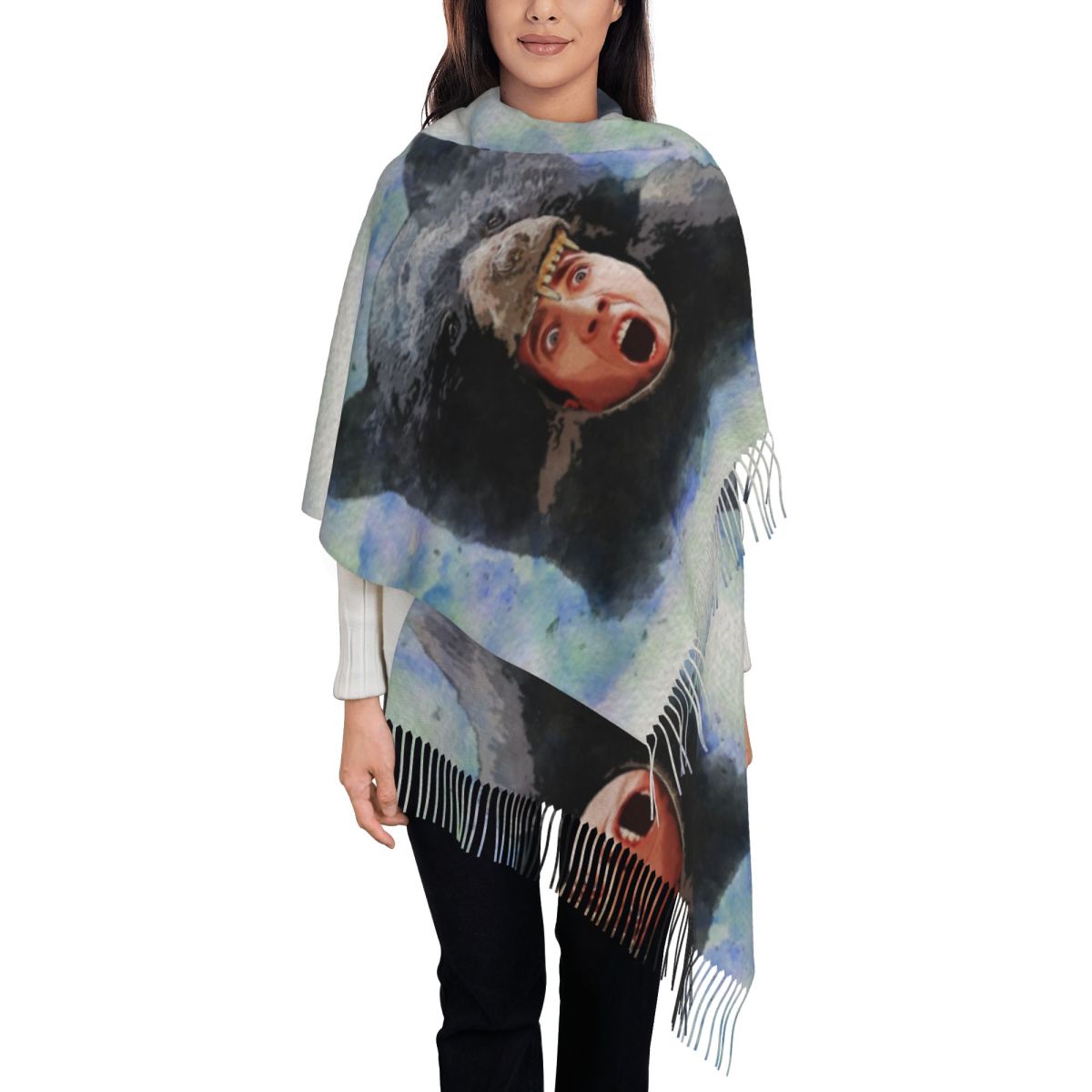 Cage Bear Watercolor Scarf for - مراجعة Pashmina Wrap Large وسعره