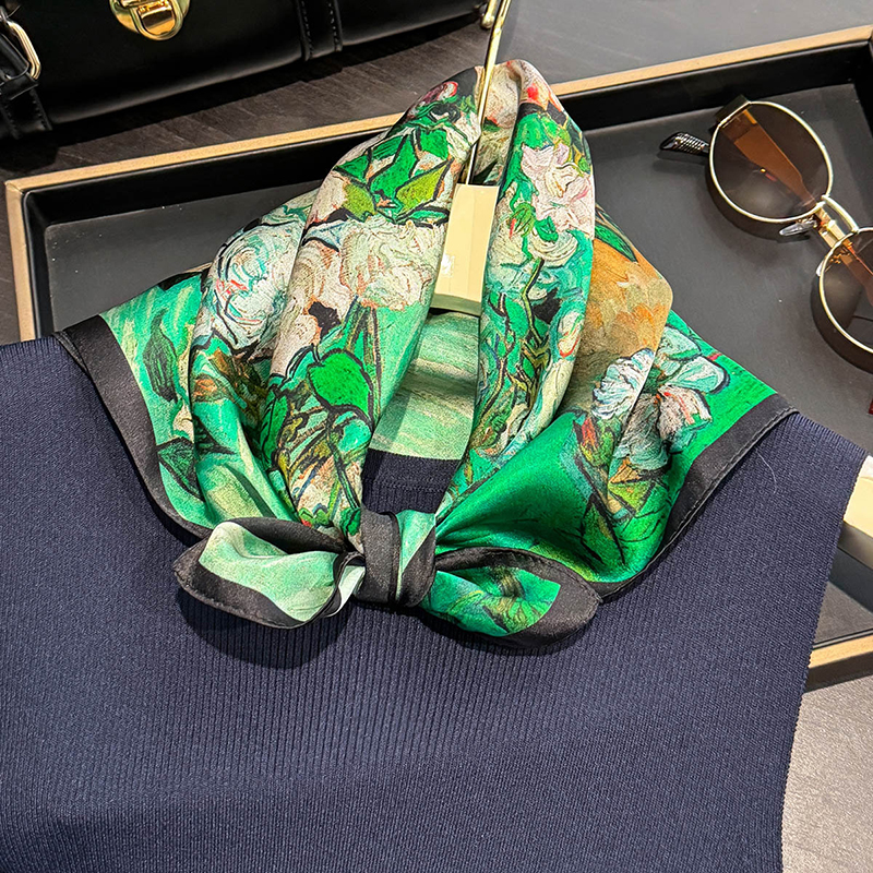 100% Silk Scarf Bandana Women  - مراجعة Face Scarf Mask وسعره