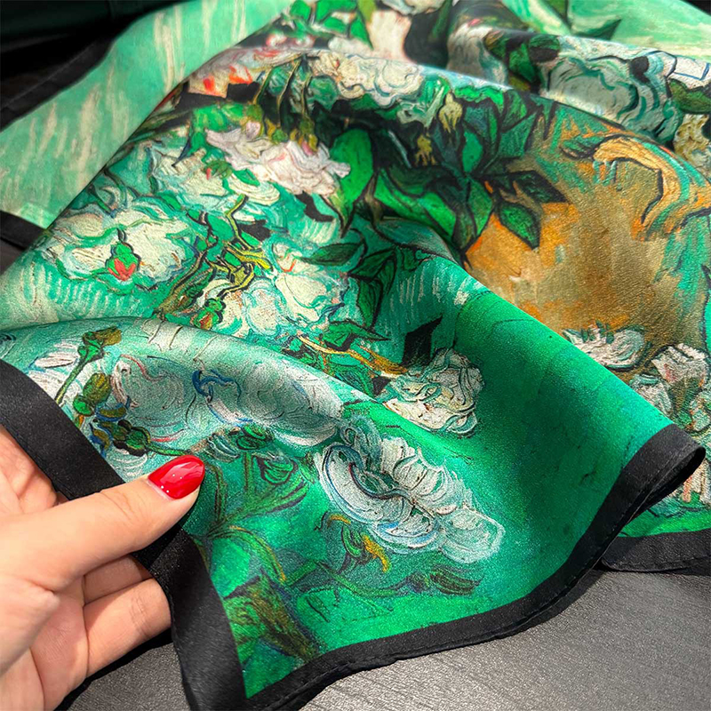 100% Silk Scarf Bandana Women  - مراجعة Face Scarf Mask وسعره