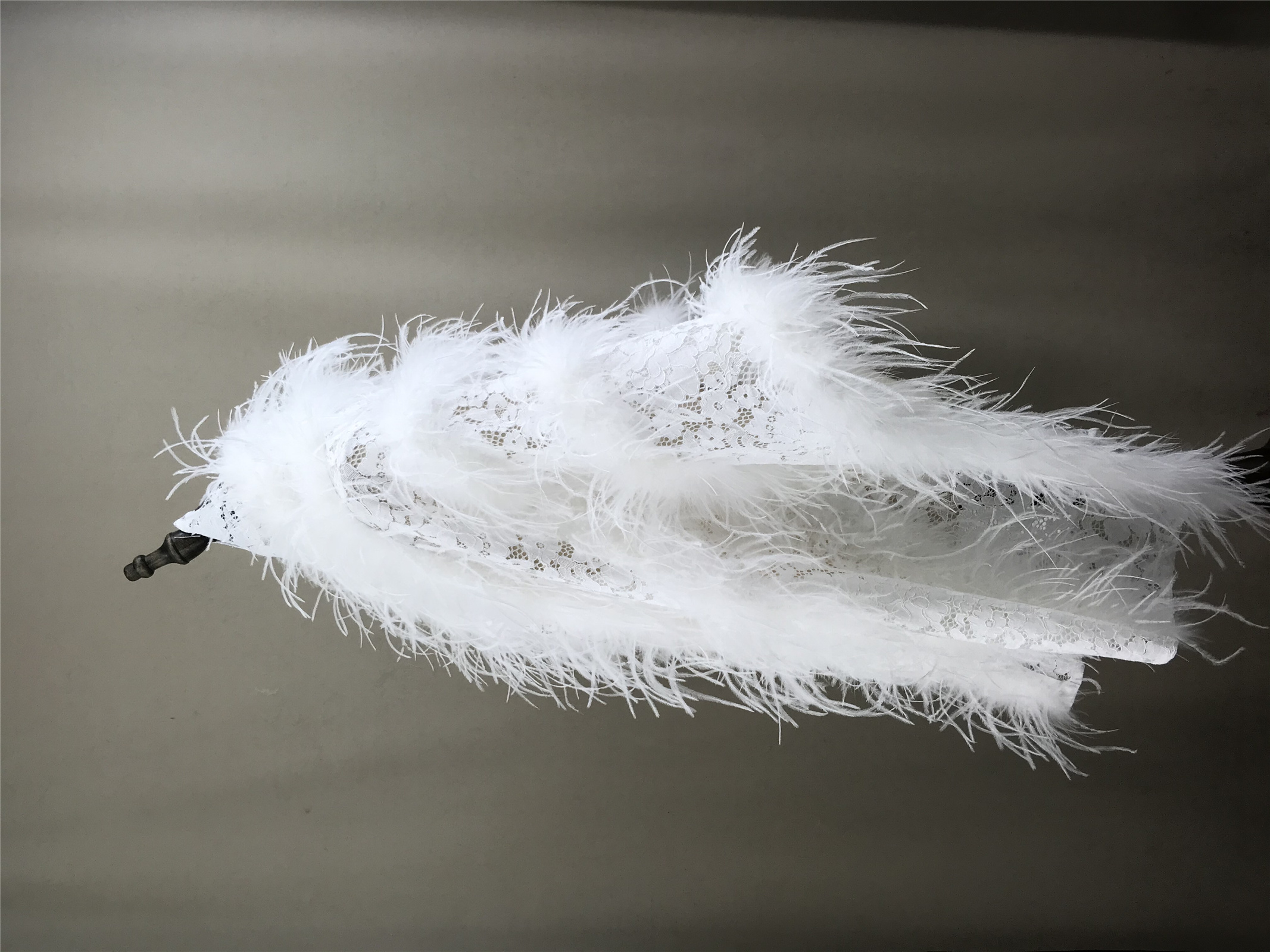 Real Ostrich Feather Lace Shaw - مراجعة Stole Wedding Shawl وسعره