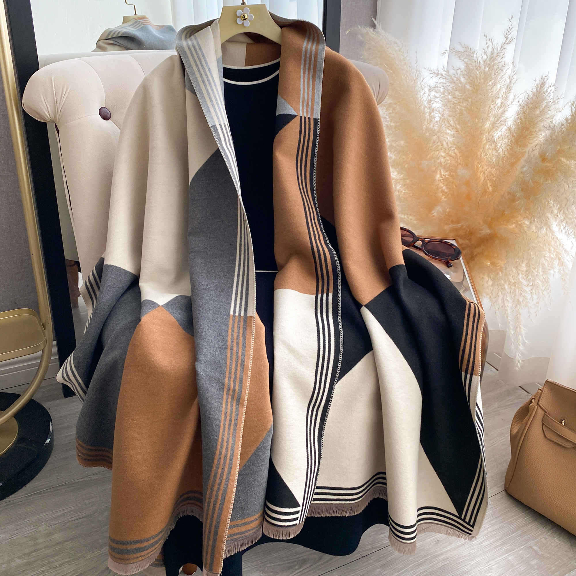 2025 Luxury Winter Cashmere Sc - مراجعة Woven Scarf Blanket وسعره