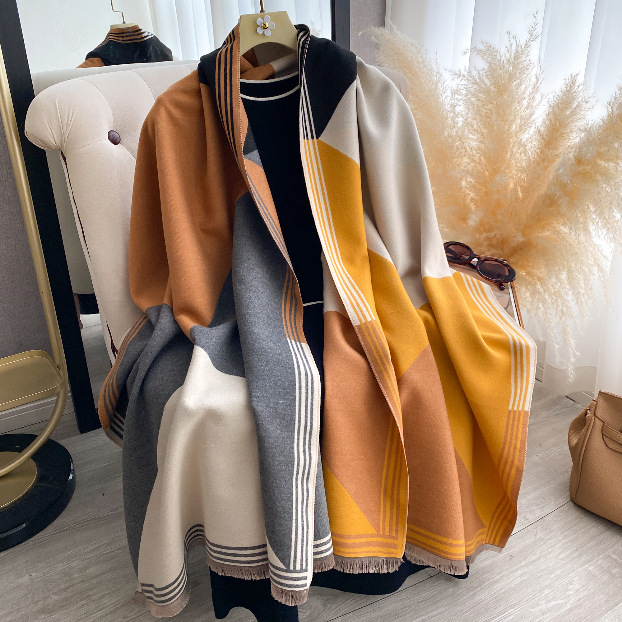 2025 Luxury Winter Cashmere Sc - مراجعة Woven Scarf Blanket وسعره
