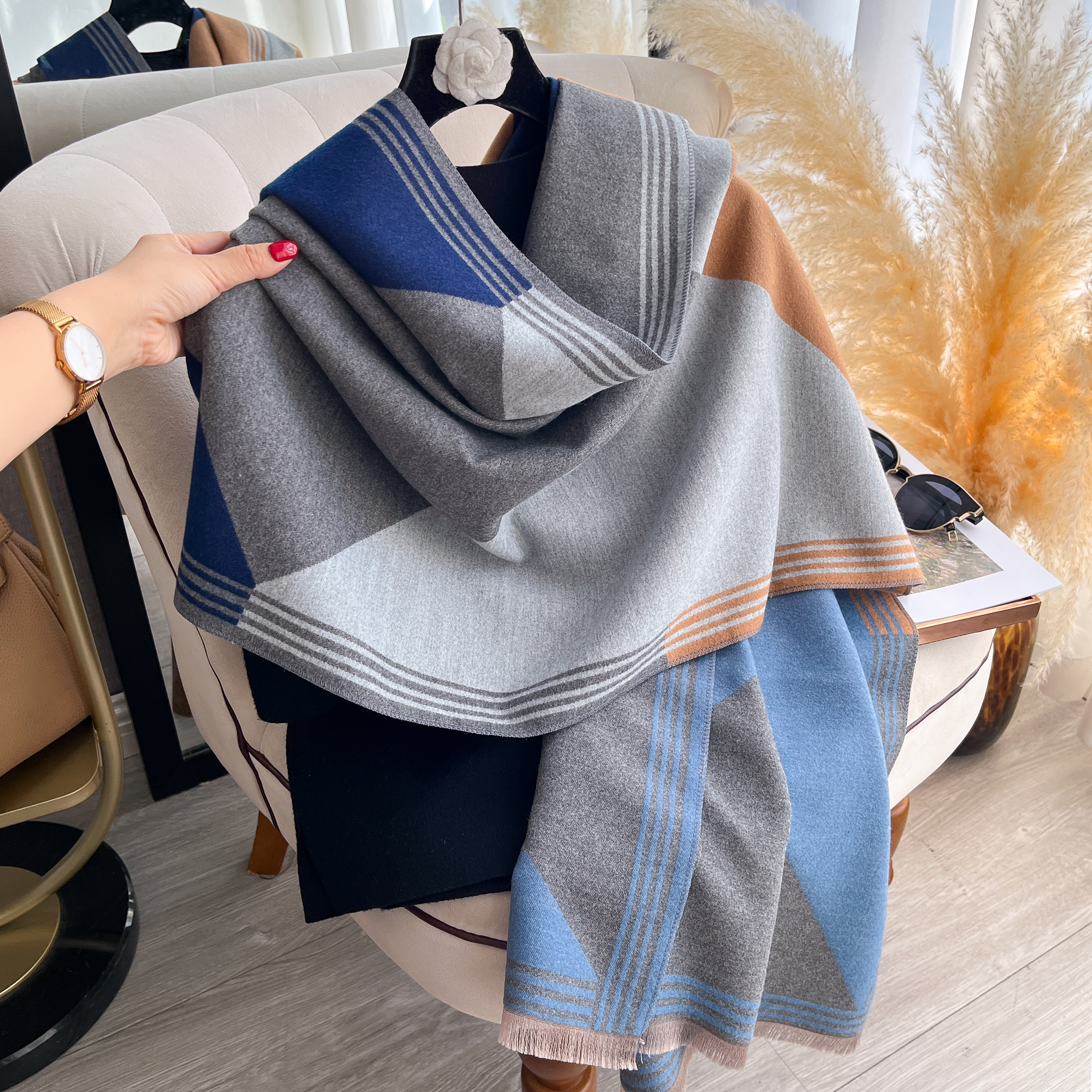 2025 Luxury Winter Cashmere Sc - مراجعة Woven Scarf Blanket وسعره