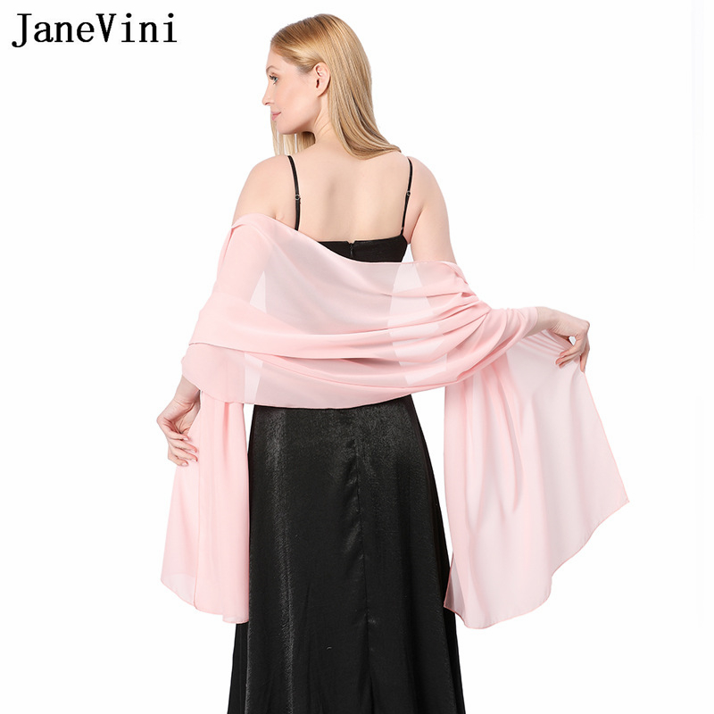 JaneVini Elegant Pink Chiffon  - مراجعة Stole Wedding Shawl وسعره