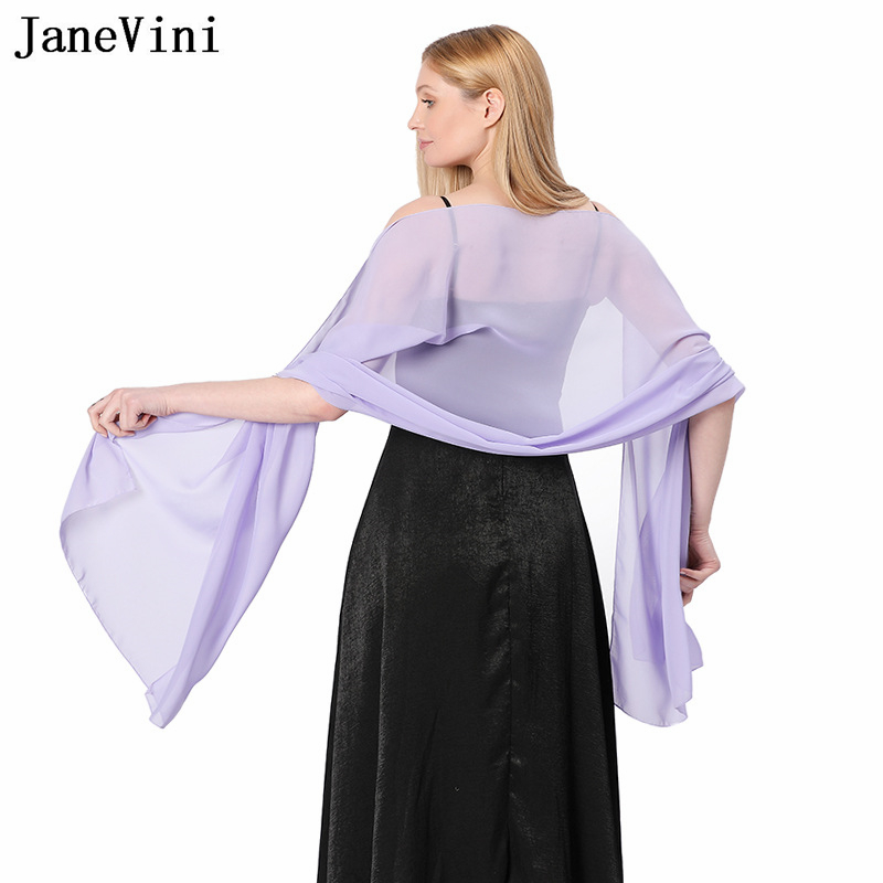 JaneVini Elegant Pink Chiffon  - مراجعة Stole Wedding Shawl وسعره
