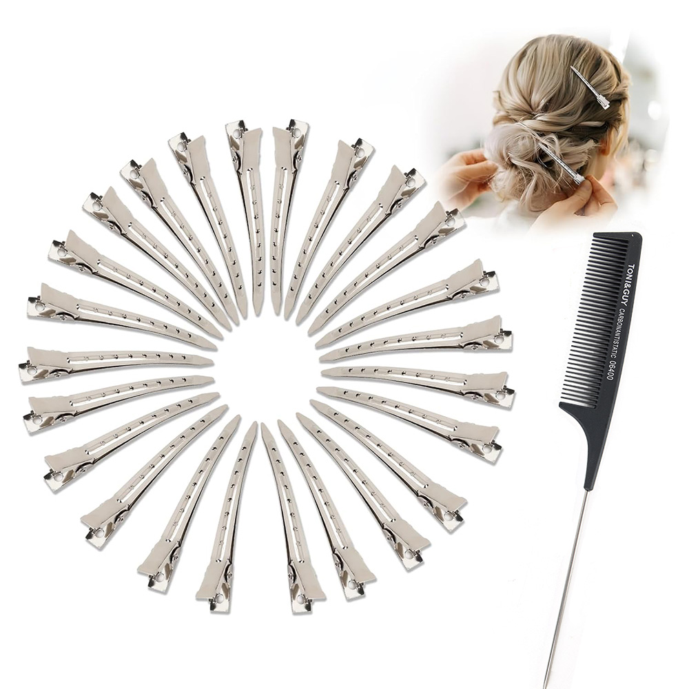 24pcs Silver Hair Clips For St - مراجعة Tie Clip Silver وسعره
