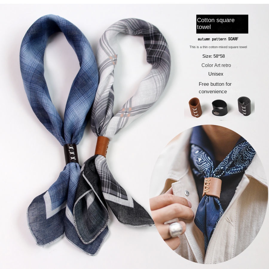Men's Square Scarf with Button - مراجعة Ascot Neck Scarf وسعره