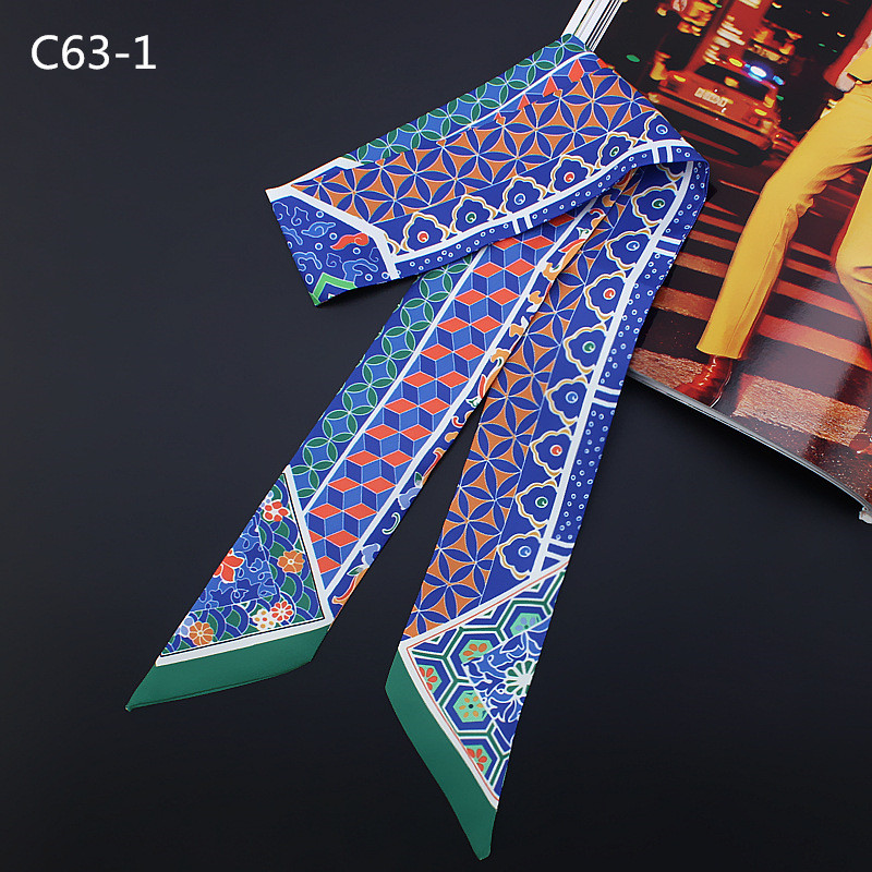 New Geometric Floral Print Sil - مراجعة Silk Neck Scarf وسعره