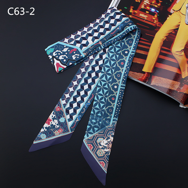 New Geometric Floral Print Sil - مراجعة Silk Neck Scarf وسعره