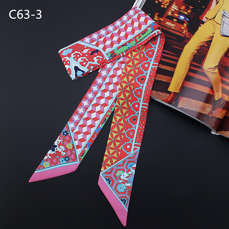 New Geometric Floral Print Sil - مراجعة Silk Neck Scarf وسعره