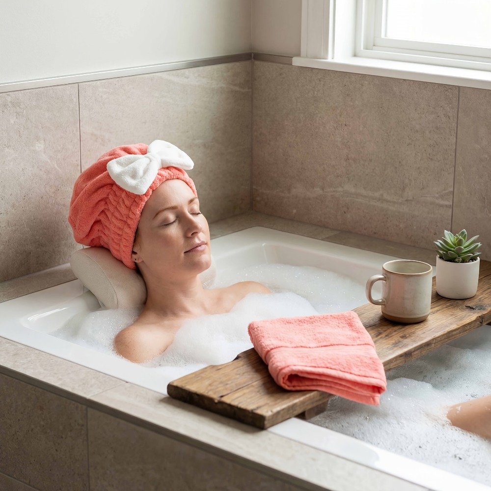 Microfiber Hair Drying Cap, Qu - مراجعة Head Wrap Turban وسعره