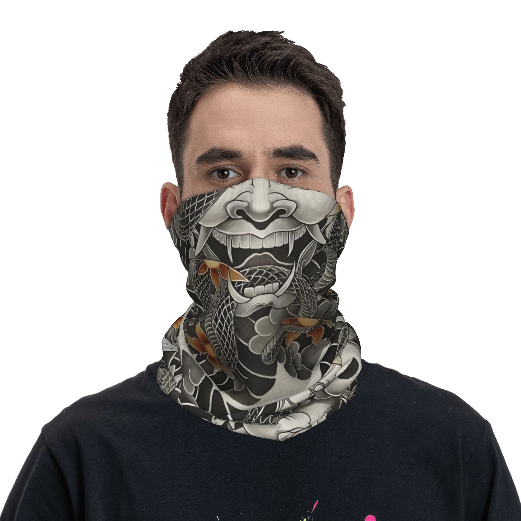 Custom Samurai Oni Demon Banda - مراجعة Neck Warmer Tube وسعره
