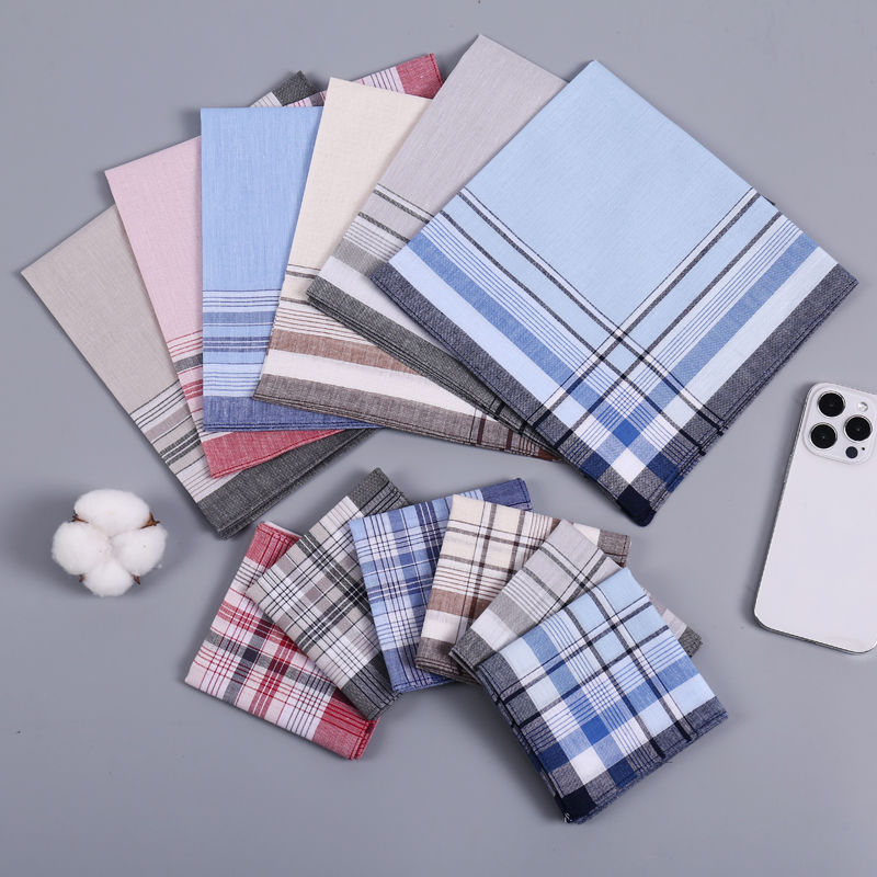 12Pcs Men's Pure Cotton Handke - مراجعة Handkerchief Cotton Men وسعره