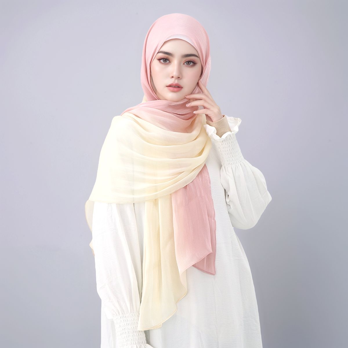 Gradient Twinkle Silk Hijab Sc - مراجعة Head Wrap Turban وسعره