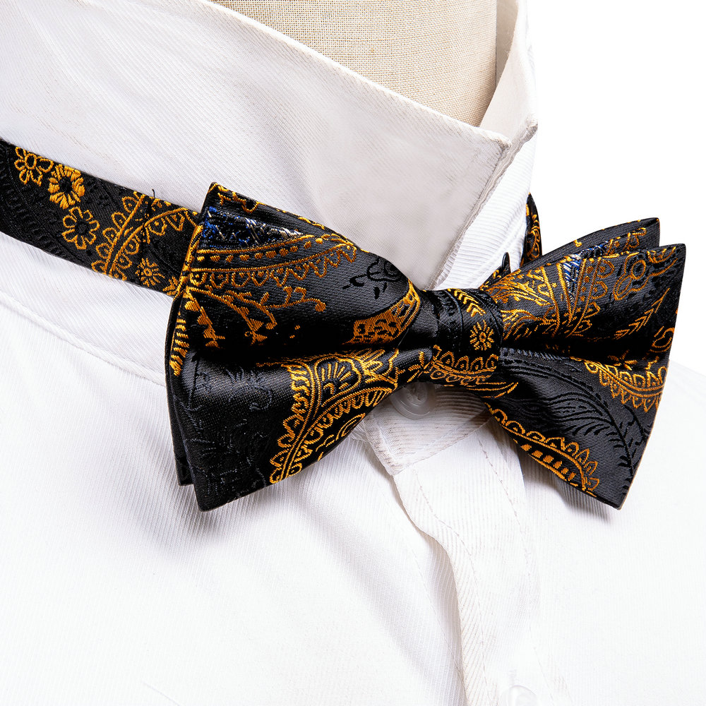 Barry.Wang Silk Mens Bow Tie B - مراجعة Bow Tie Pre Tied وسعره