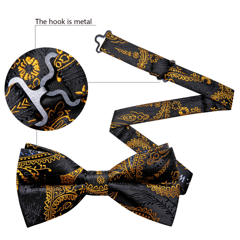 Barry.Wang Silk Mens Bow Tie B - مراجعة Bow Tie Pre Tied وسعره