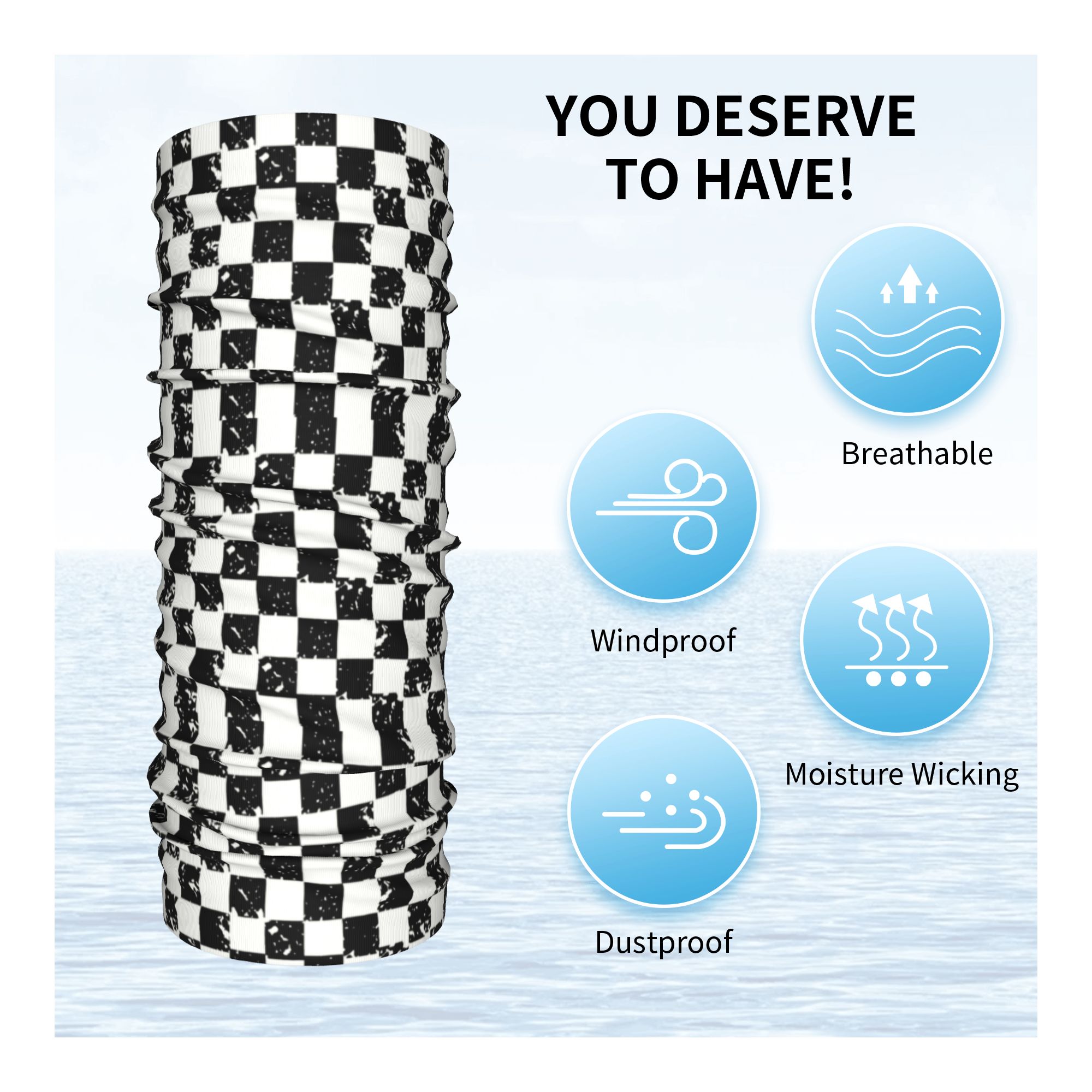 Custom Retro Checkered Flag Wi - مراجعة Neck Warmer Tube وسعره