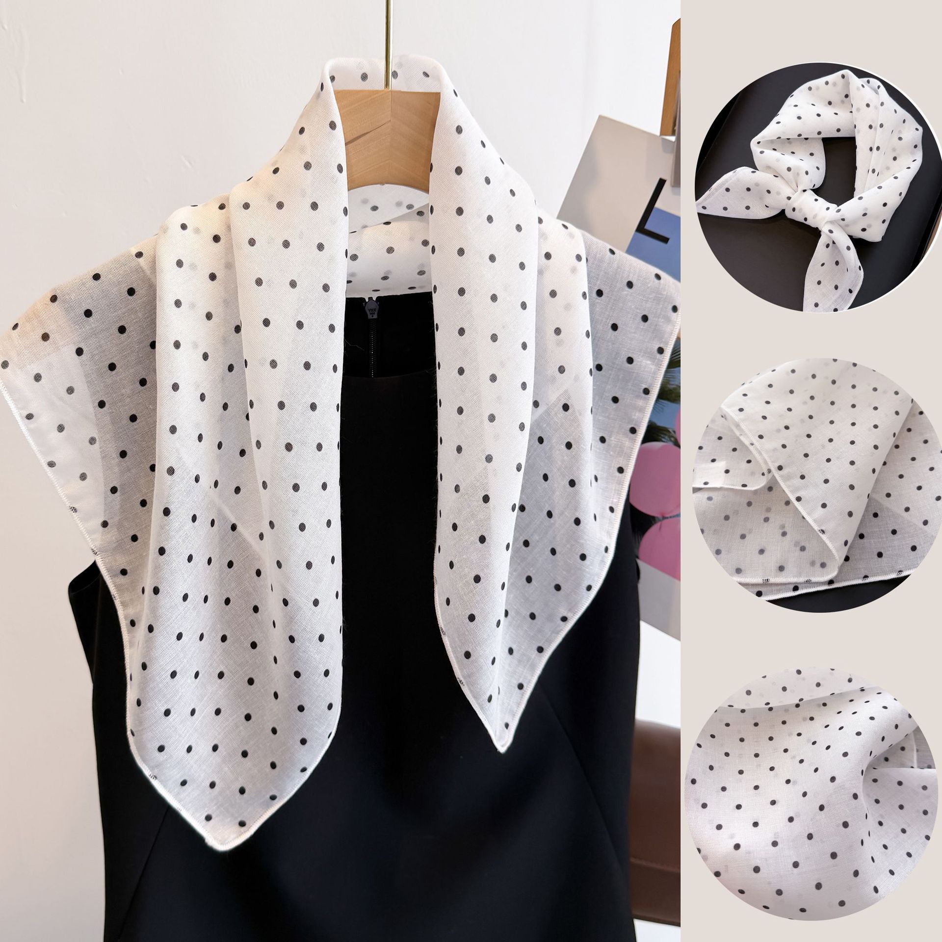 50cm Cotton Linen Square Scarf - مراجعة Bandana Cotton وسعره