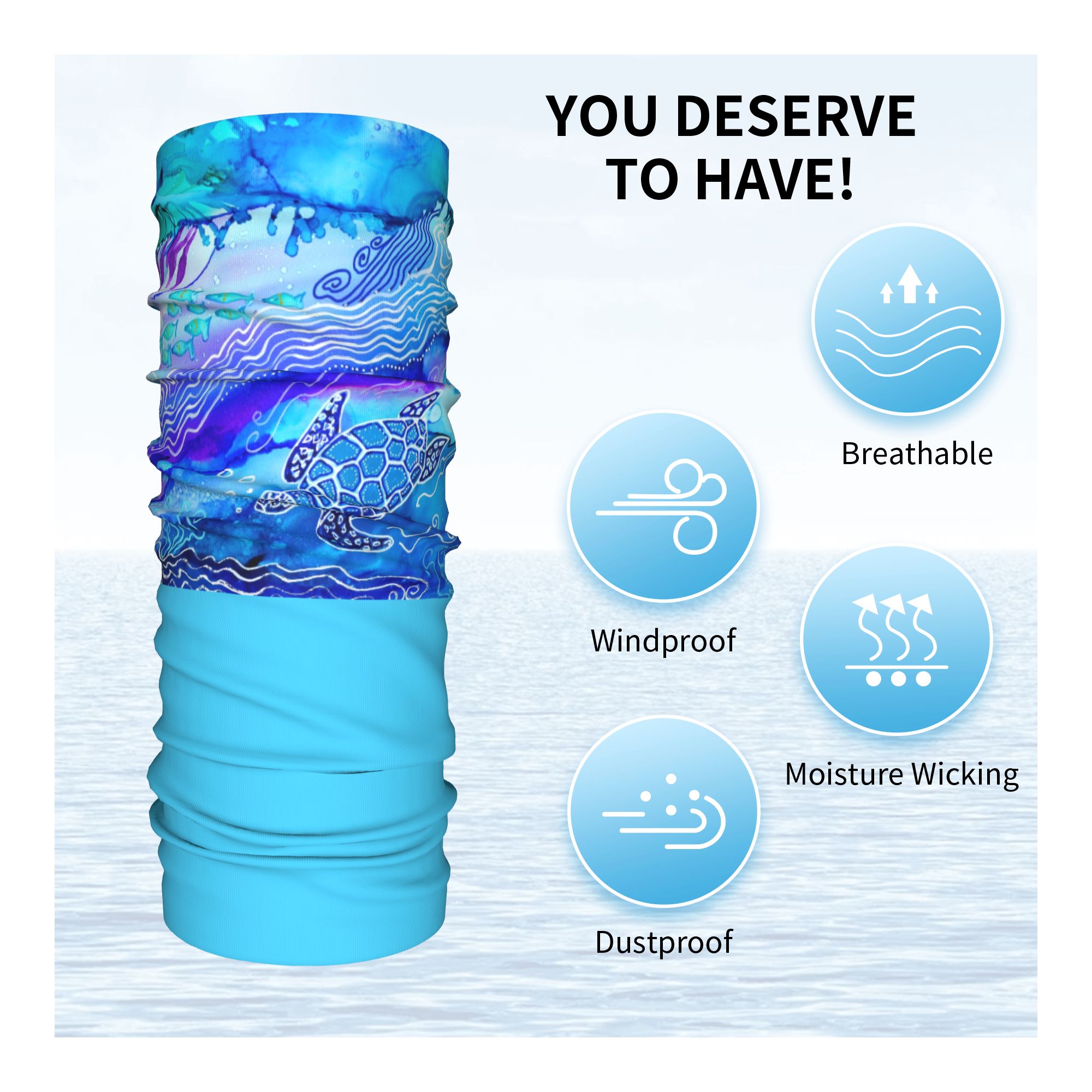 Custom Ocean Turtle Dive Winte - مراجعة Neck Warmer Tube وسعره