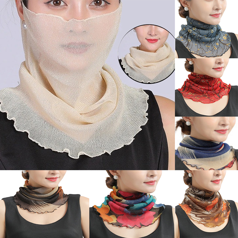 Spring Summer Chiffon Neck Col - مراجعة Face Scarf Mask وسعره