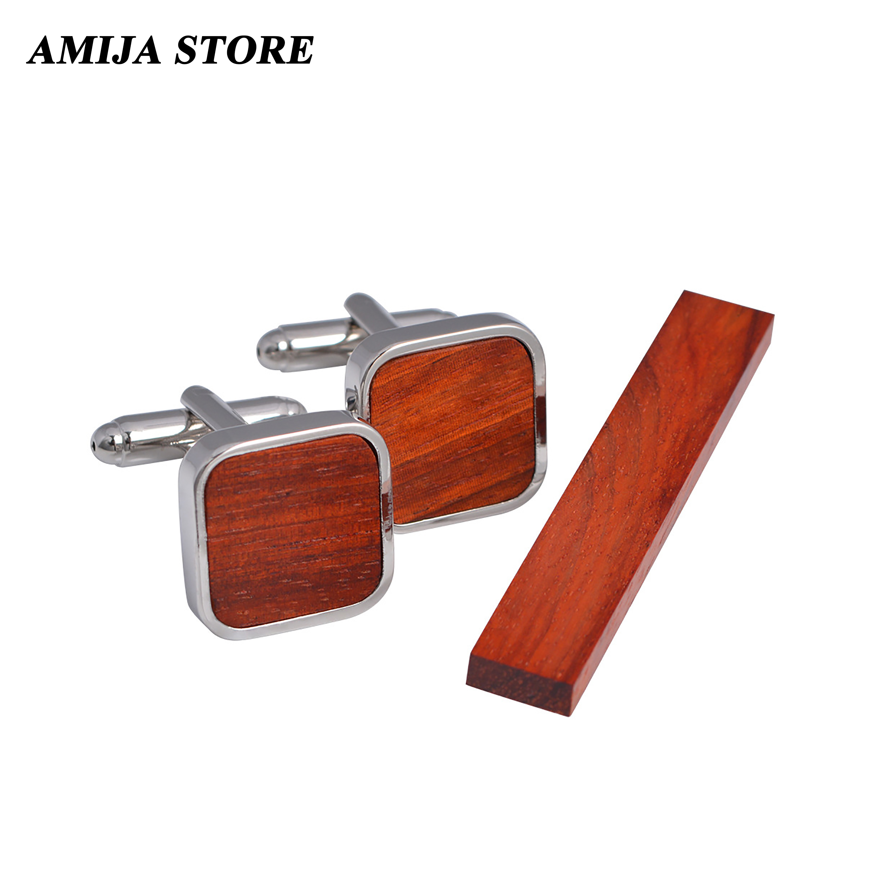 High Quality Wooden Cufflinks  - مراجعة Tie Bar Set Gift وسعره