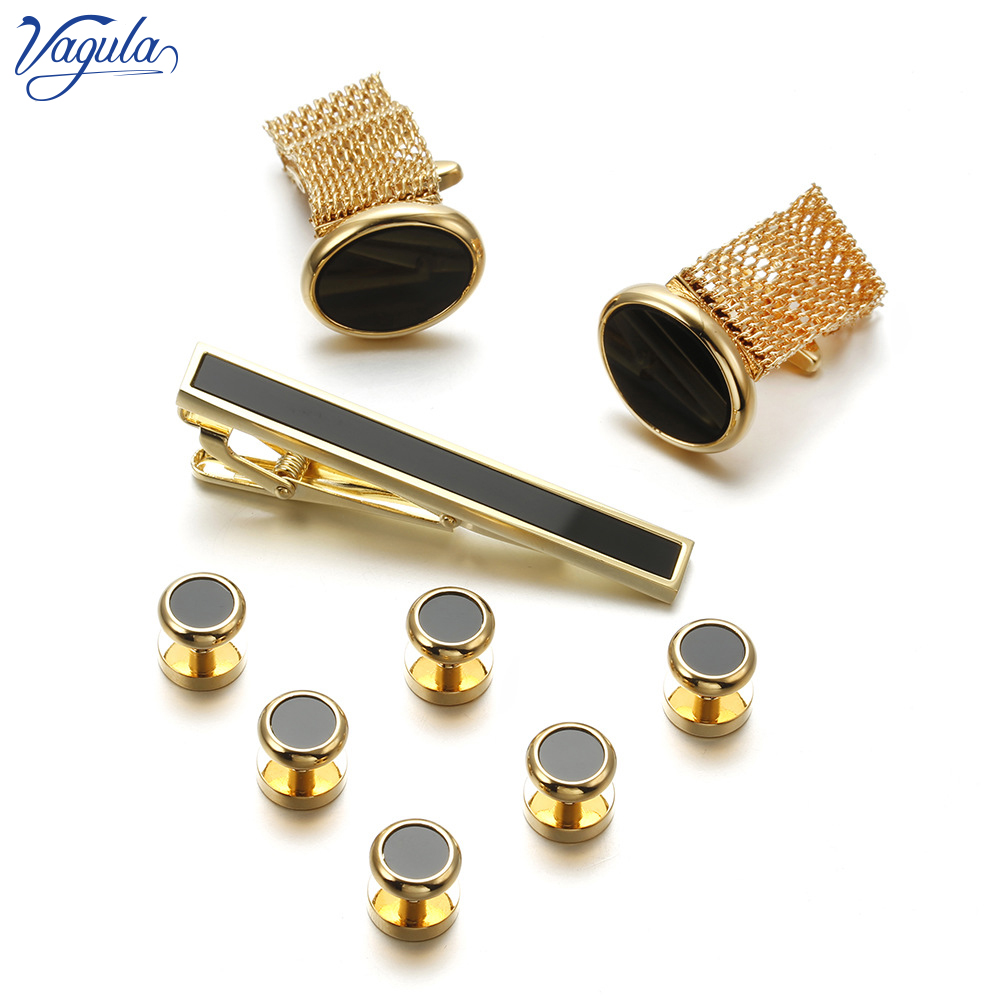 VAGULA New 9PCS Cuff links Tie - مراجعة Tie Bar Set Gift وسعره