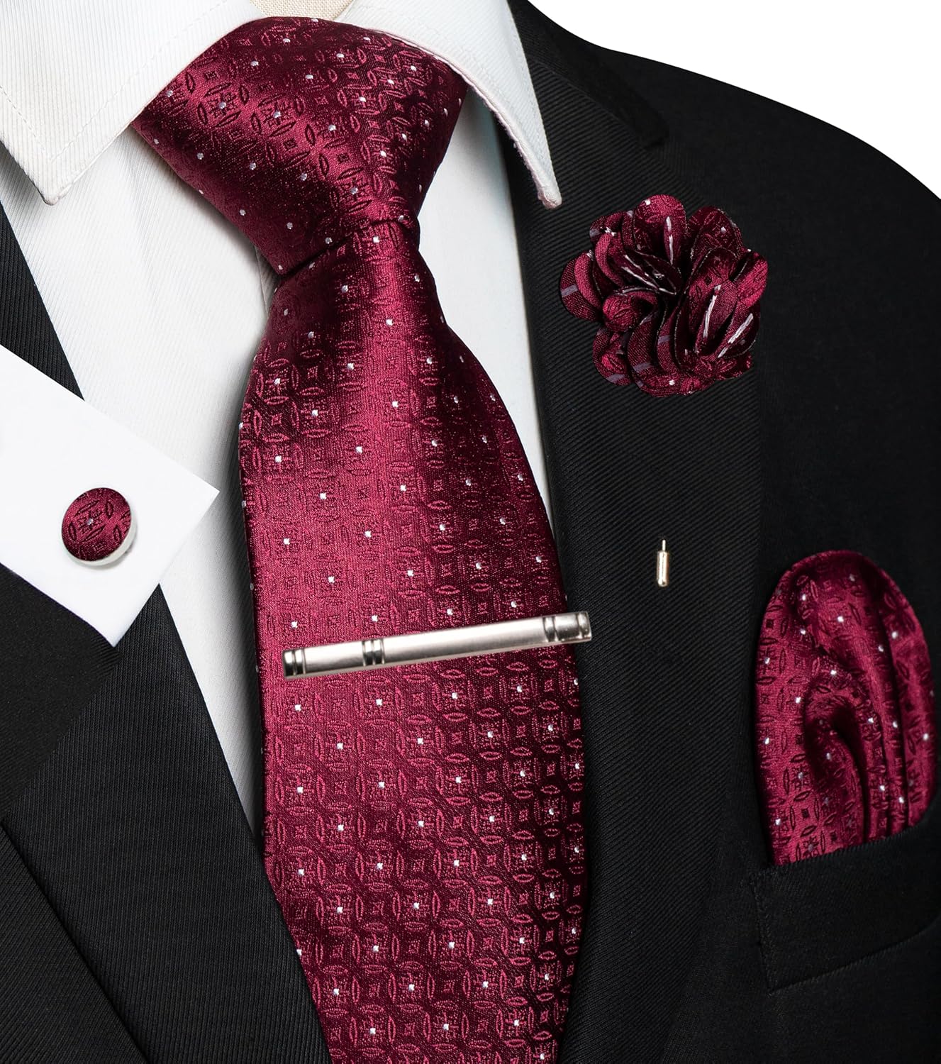 5PCS Men's Tie Set with Pocket - مراجعة Pocket Square Set وسعره