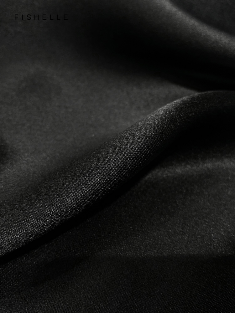 Solid color black pure silk sc - مراجعة Ascot Neck Scarf وسعره