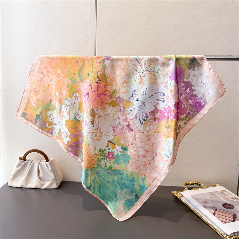 70*70cm Square Silk Scarf for  - مراجعة Ascot Neck Scarf وسعره