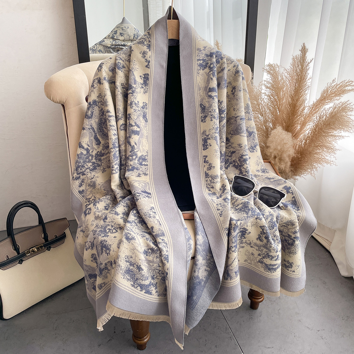Luxury Winter Cashmere Scarf W - مراجعة Woven Scarf Blanket وسعره