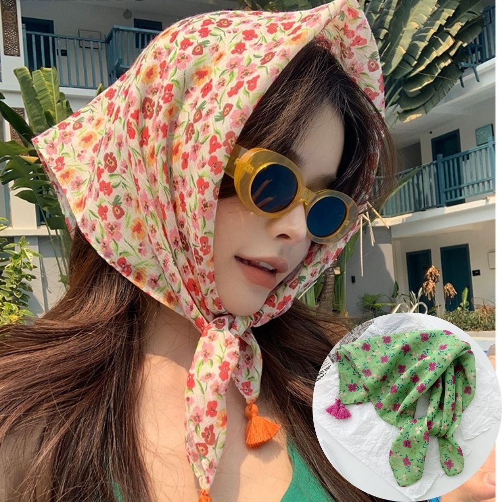 Summer Scarf Colorful Flower P - مراجعة Bandana Cotton وسعره