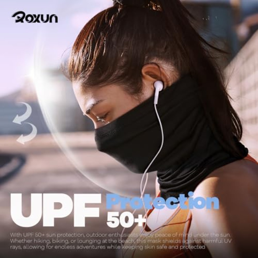 ROXUN 4 Pack Neck Gaiter, Cool - مراجعة Face Scarf Mask وسعره